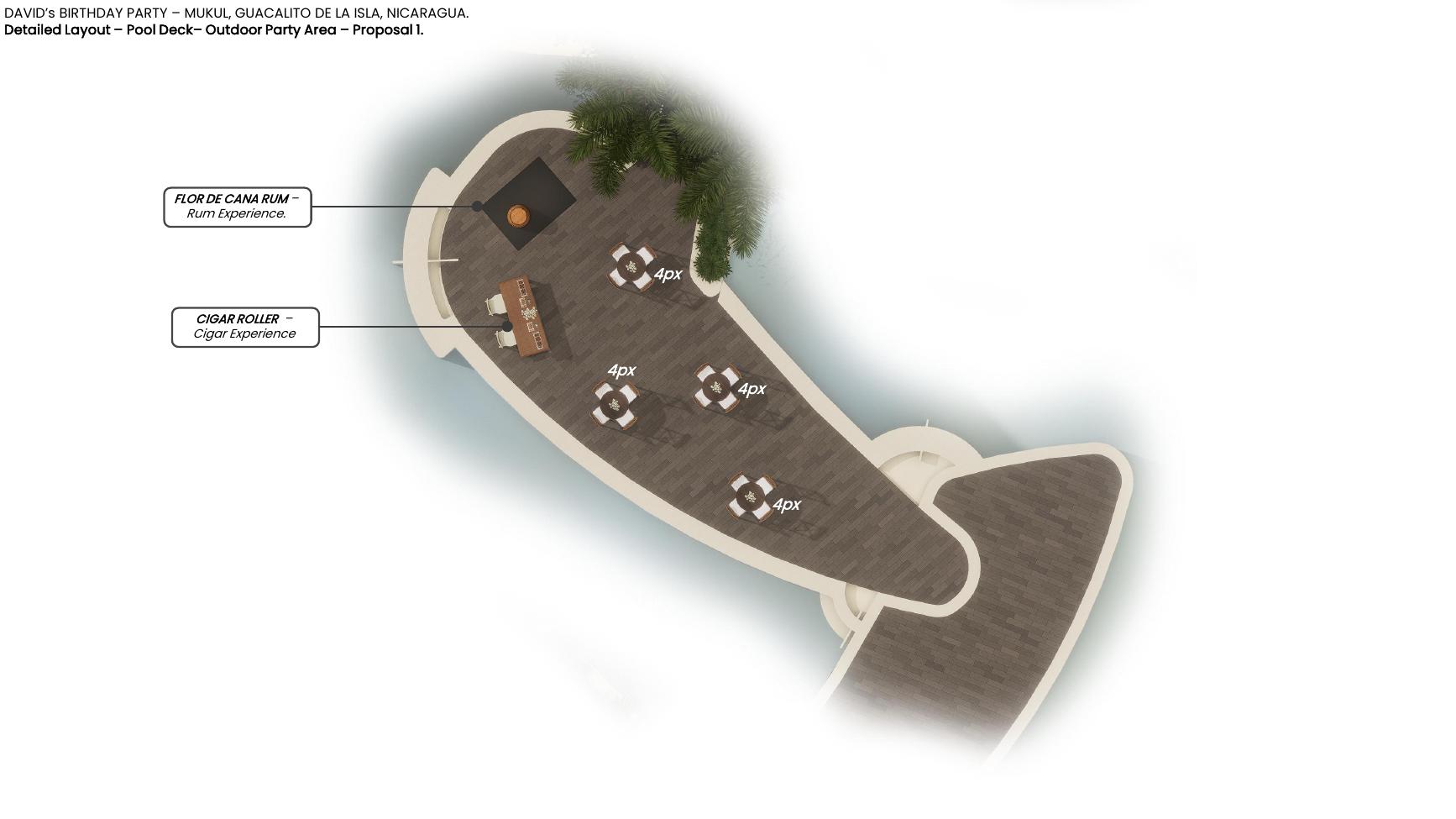 Pool Deck · Área exterior (Propuesta 1)